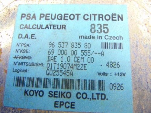 MODUŁ STEROWNIK WSPOMAGANIA CITROEN C3 I (2002-2005) 1.4 HDI 9653783580