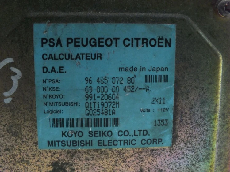 MODUŁ STEROWNIK WSPOMAGANIA CITROEN C3 I (2002-2005) 1.4 HDI 9648507280