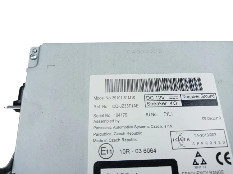 RADIO SUZUKI SX4 S-CROSS (2013-2016) 1.6 VVT 120KM 39101-61M10
