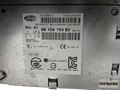 RADIO CZYTNIK PEUGEOT 308 II T9 (2014-2017) 1.6 BlueHDI 120KM 9810475480