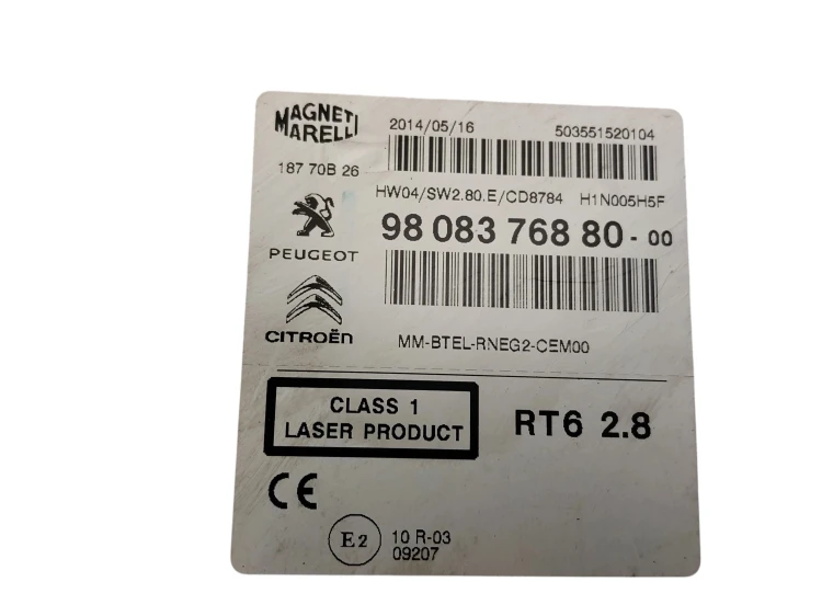 RADIO CZYTNIK CITROEN C4 II B7 (2010-2015) 1.2 THP 131KM 9808376880