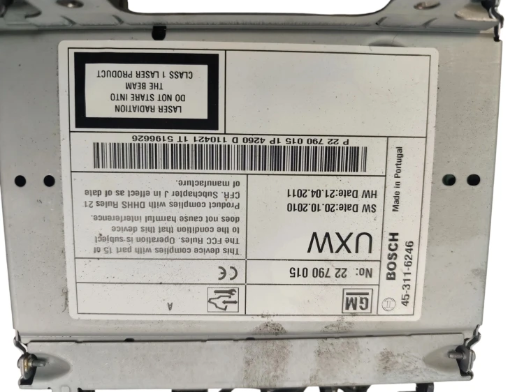RADIO CZYTNIK OPEL ASTRA J (2009-2012) 1.4 T 120KM 22790015