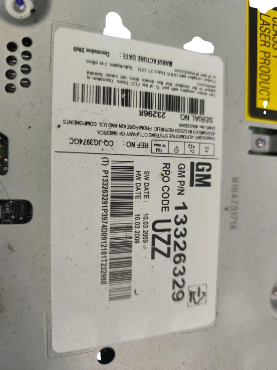 RADIO CZYTNIK OPEL INSIGNIA A (2008-2013) 1.8 16V 140KM 13326329