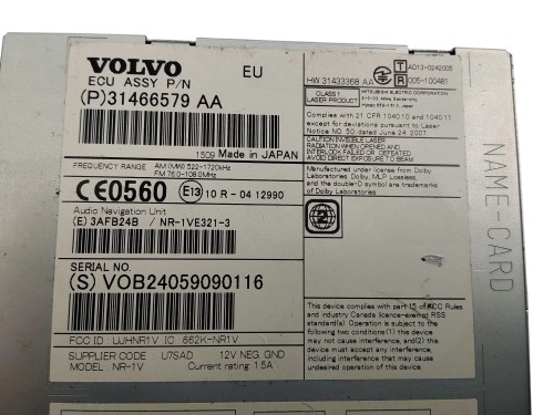 RADIO CZYTNIK VOLVO S60 II LIFT (2013-2018) 2.0 D3 150KM 31466579