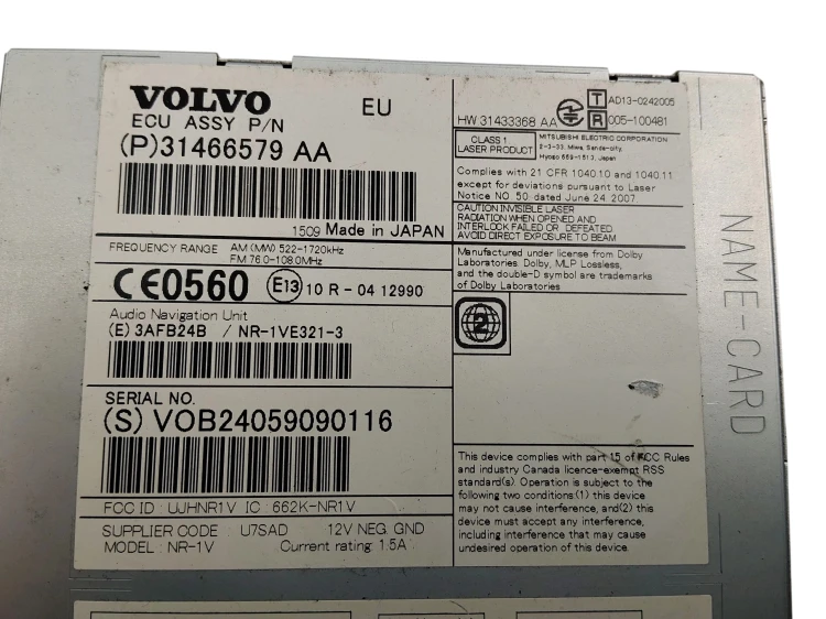 RADIO CZYTNIK VOLVO S60 II LIFT (2013-2018) 2.0 D3 150KM 31466579