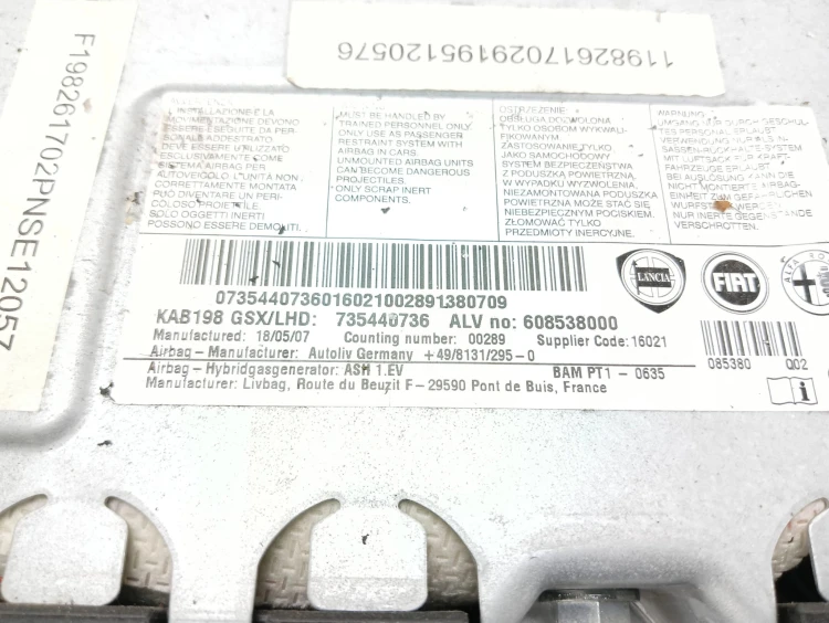 PODUSZKA KOLANOWA FIAT BRAVO II (2007-2010) 1.9 JTD 150KM 735440736