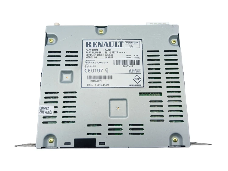 RADIO NAWIGACJA GPS RENAULT KADJAR (2015-2018) 1.2 TCE 130KM 281157227R