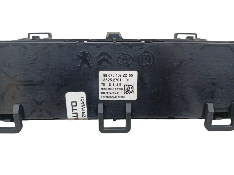 PANEL KLIMATYZACJI PEUGEOT RIFTER (2018-2023) 1.5 BlueHDI 131KM 98075402ZD