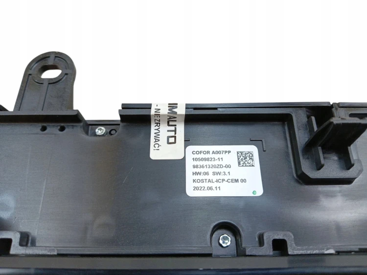 PANEL KLIMATYZACJI CITROEN C5 X (2021-) 1.2 THP 131KM 98361320ZD