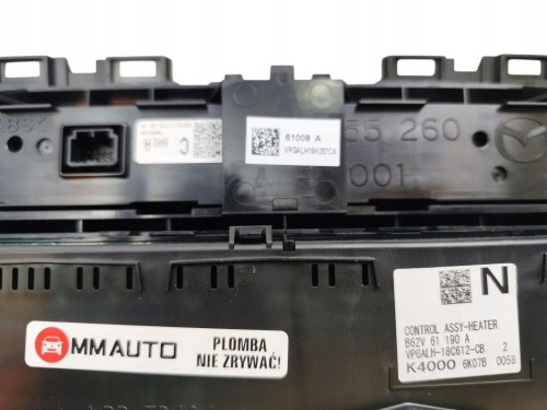 PANEL KLIMATYZACJI MAZDA 3 III BM/BN LIFT (2016-2018) 2.0 SKYACTIV 120KM VP