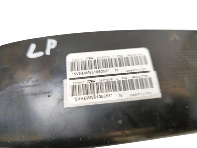 PODUSZKA FOTELA LEWA PEUGEOT 208 I (2012-2015) 1.2 VTI 82KM 9802247780