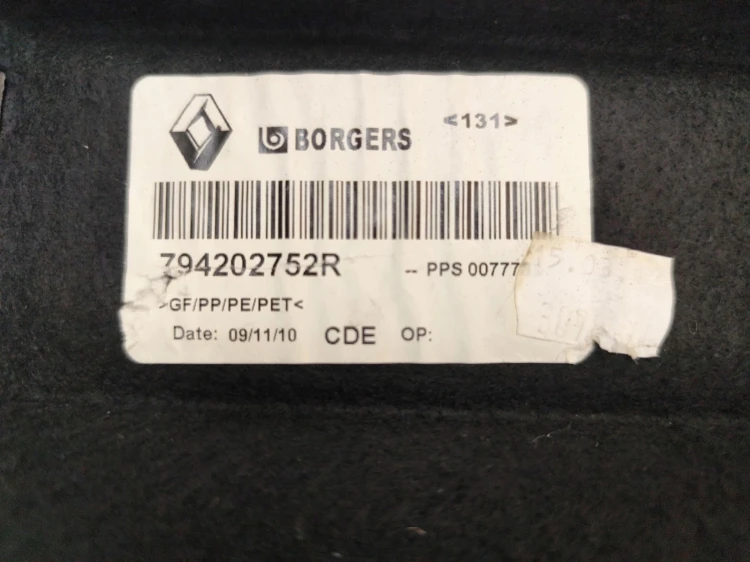 PÓŁKA BAGAŻNIKA RENAULT SCENIC III LIFT (2012-2013) 1.5 DCI 110KM 794202752
