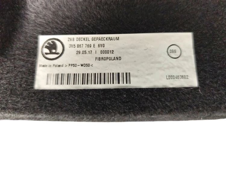 PÓŁKA BAGAŻNIKA TYŁ SKODA SUPERB III LIFTBACK (15-19) 3V5867769E
