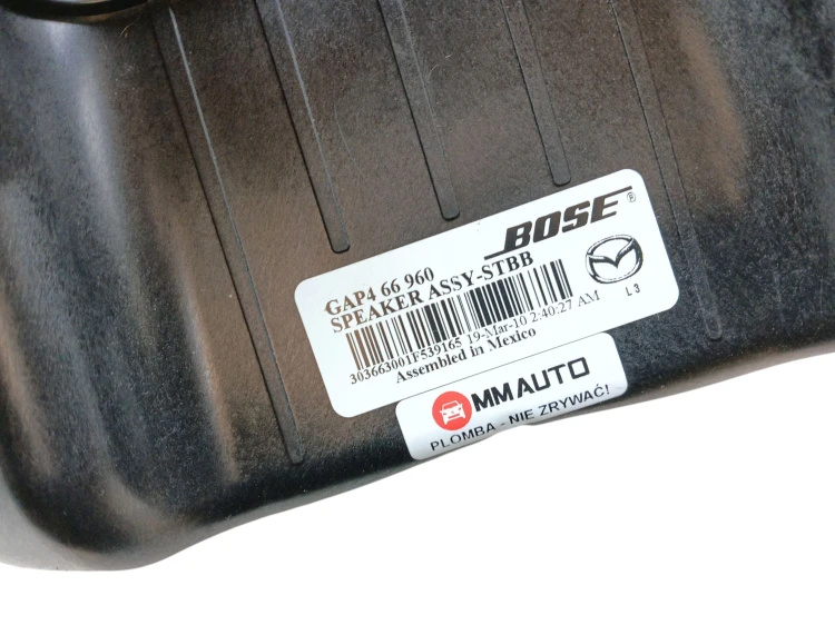 GŁOŚNIK SUBWOOFER MAZDA 3 II BL (2008-2011) 2.2 MZR-CD 185KM GAP4 66 960