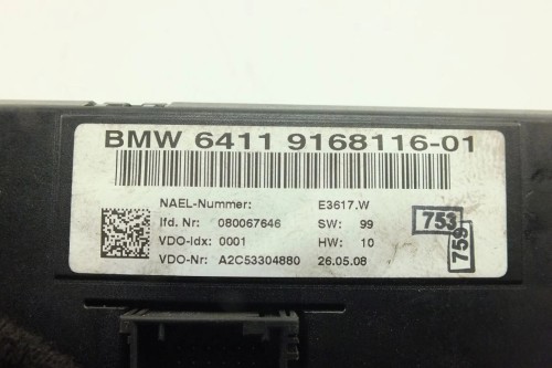 PANEL KLIMATYZACJI BMW E81 LIFT(2007-2011) 116i N43B20 122KM 9168116-01