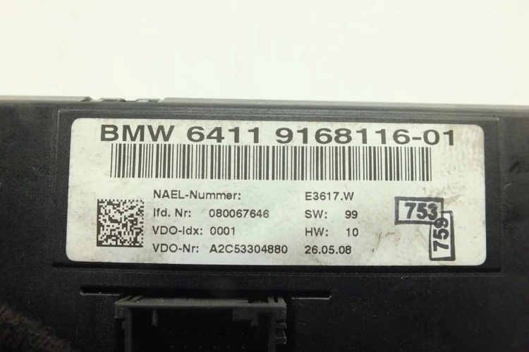 PANEL KLIMATYZACJI BMW E81 LIFT(2007-2011) 116i N43B20 122KM 9168116-01