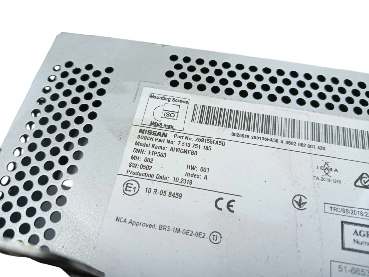 RADIO NISSAN MICRA K14 (2016-2022) 1.0 IG-T 100KM 259155FA5D