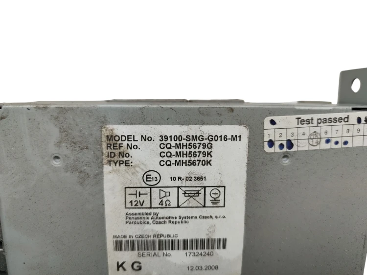 RADIO HONDA CIVIC VIII (2005-2008) 1.4 83KM 39100-SMG-G016-M1