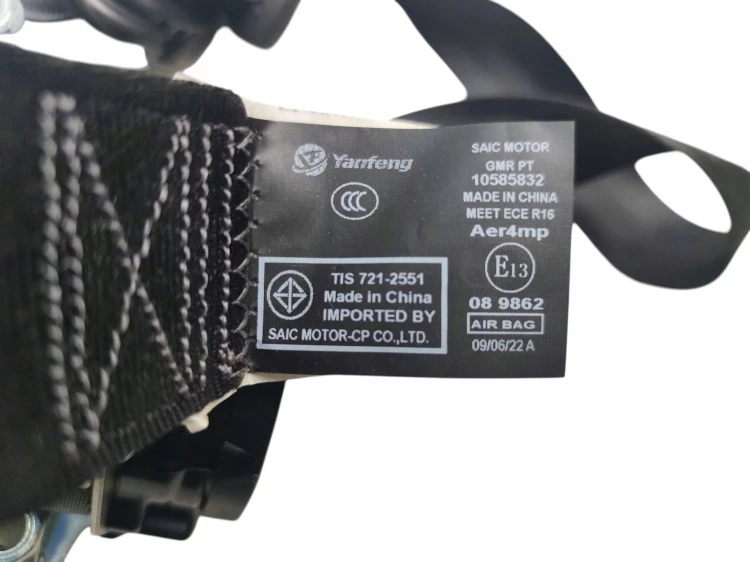 PAS BEZPIECZEŃSTWA LEWY PRZÓD MG ZS I EV LIFT (2021-) TZ204XS1152 156KM 105