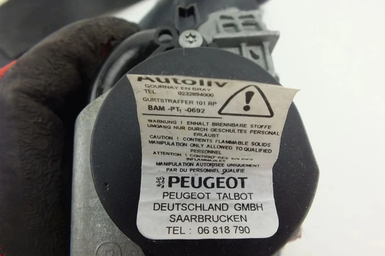 PAS BEZPIECZEŃSTWA PRAWY PRZÓD PEUGEOT 308 T7 (2007-2013) 1.6 HDI