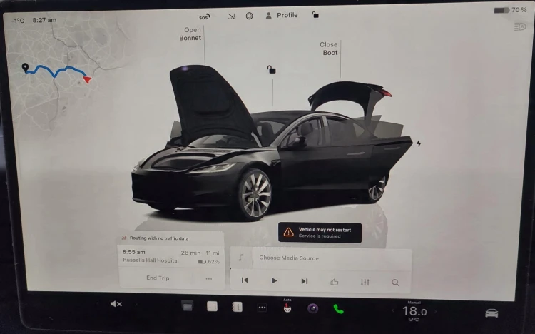 WYŚWIETLACZ TESLA MODEL 3 LIFT (2023-) 60kWh 283KM 1673288-10-B