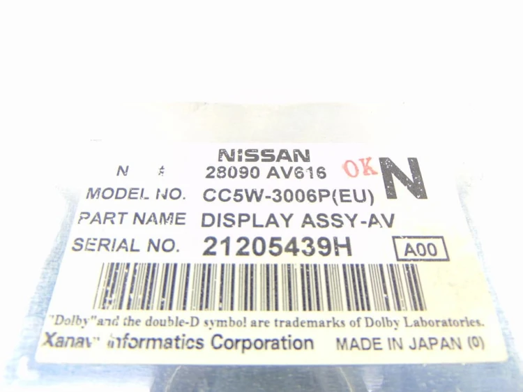 WYŚWIETLACZ NISSAN PRIMERA P12 1.9 DCI 28090AV616
