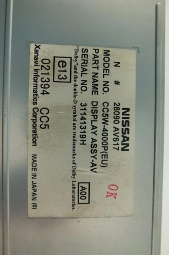 WYŚWIETLACZ NISSAN PRIMERA P12 1.9 DCI 28090AV617