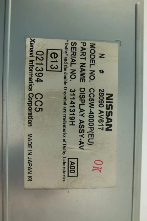 WYŚWIETLACZ NISSAN PRIMERA P12 1.9 DCI 28090AV617