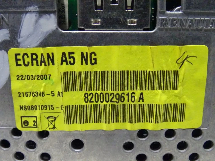 WYŚWIETLACZ NAWIGACJI GPS RENAULT LAGUNA II (2001-2005) 8200029616 A