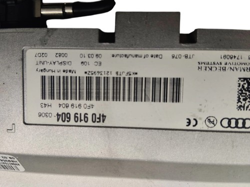 WYŚWIETLACZ AUDI A6 C6 LIFT (2008-2011) 2.7 V6 TDI 190KM 4F0919604