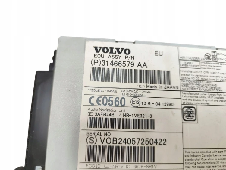 RADIO CZYTNIK VOLVO V40 II (2012-2016) 2.0 D2 120KM 31466579AA