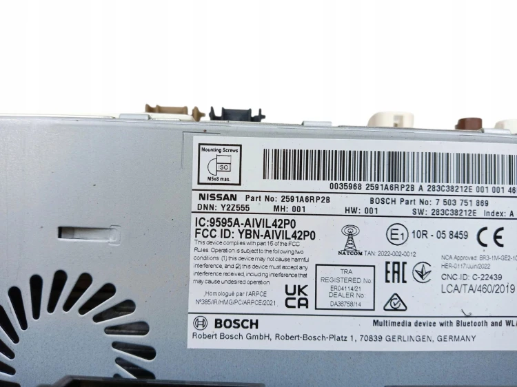 RADIO NISSAN QASHQAI J12 (2021-2024) 1.3 DIG-T 140KM 2591A6RP2B