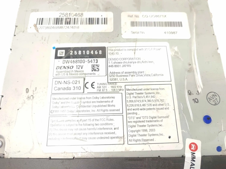 RADIO NAWIGACJA GPS CADILLAC SRX 4.6 BENZ 25810468