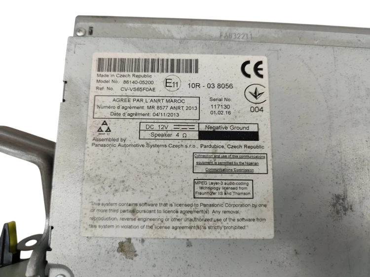 RADIO TOYOTA AVENSIS T27 LIFT (2015-2018) 2.0 D4D 143KM 86140-05200