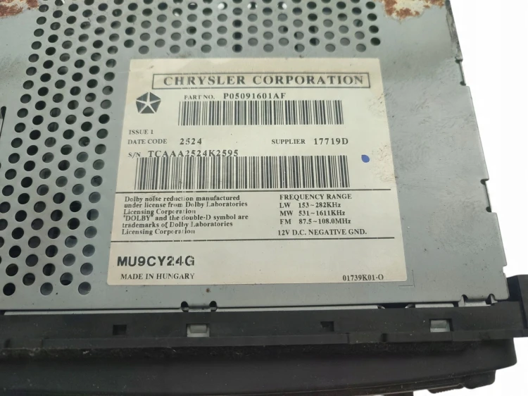 RADIO CHRYSLER PT CRUISER (2000-2007) 1.6 16V 115KM P05091601AF