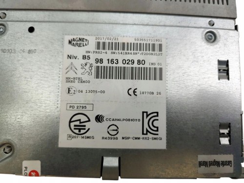 RADIO CITROEN C4 CACTUS (2014-2017) 1.2 VTI 82KM 9816302980