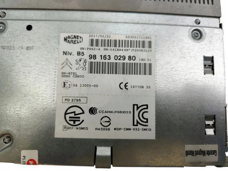 RADIO CITROEN C4 CACTUS (2014-2017) 1.2 VTI 82KM 9816302980