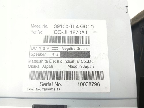 RADIO HONDA ACCORD VIII LIFT (2011-2015) 2.2 I-DTEC 150KM 39100-TL4-G010