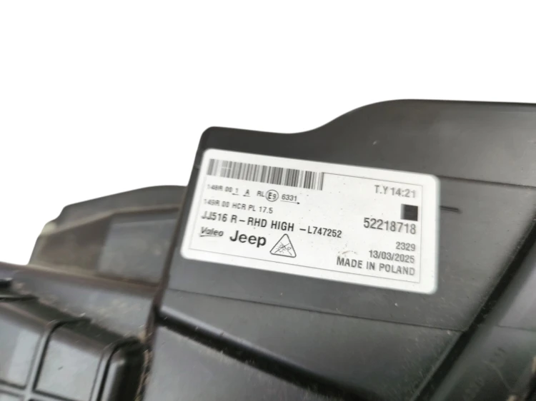 LAMPA PRAWY PRZÓD JEEP AVENGER (2022-) 54 kWh 156KM 52218718