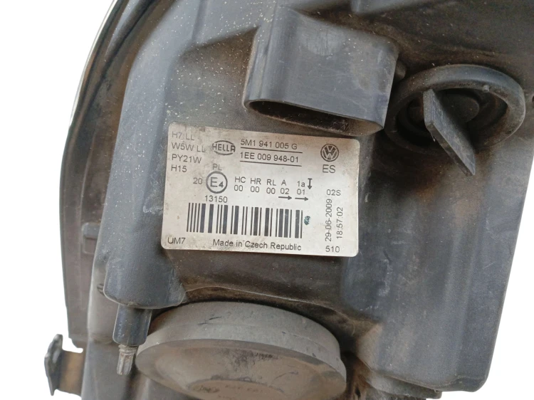 LAMPA LEWY PRZÓD VOLKSWAGEN GOLF V PLUS LIFT (2008-2014) 1.6 TDI 105KM 5M19
