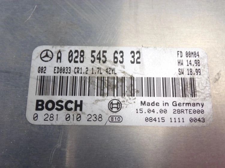 KOMPUTER STEROWNIK SILNIKA MERCEDES A- W168 1.7 cdi A0285456332