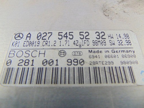 KOMPUTER STEROWNIK SILNIKA MERCEDES A- W168 1.7 cdi A0275455232