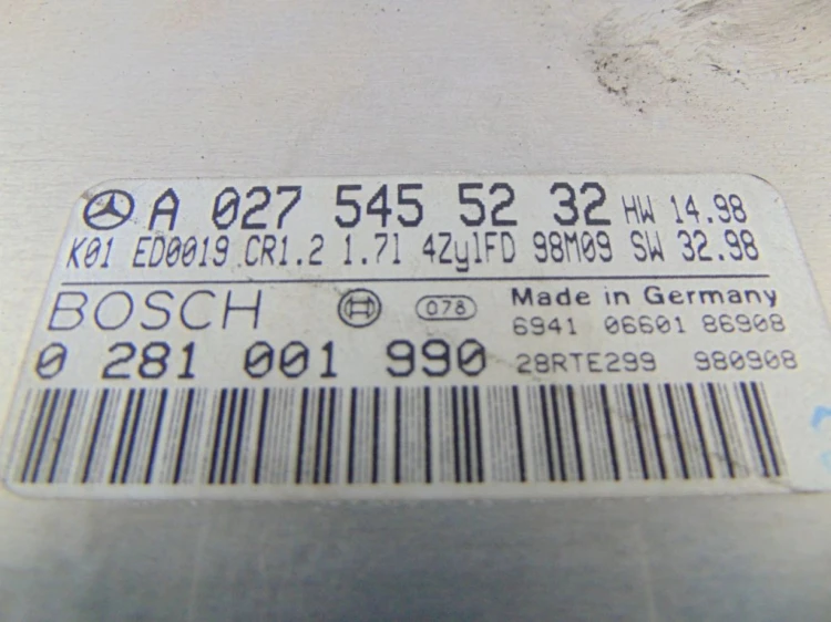 KOMPUTER STEROWNIK SILNIKA MERCEDES A- W168 1.7 cdi A0275455232