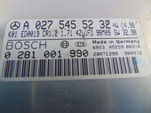 KOMPUTER STEROWNIK SILNIKA MERCEDES A- W168 1.7 cdi A0275455232
