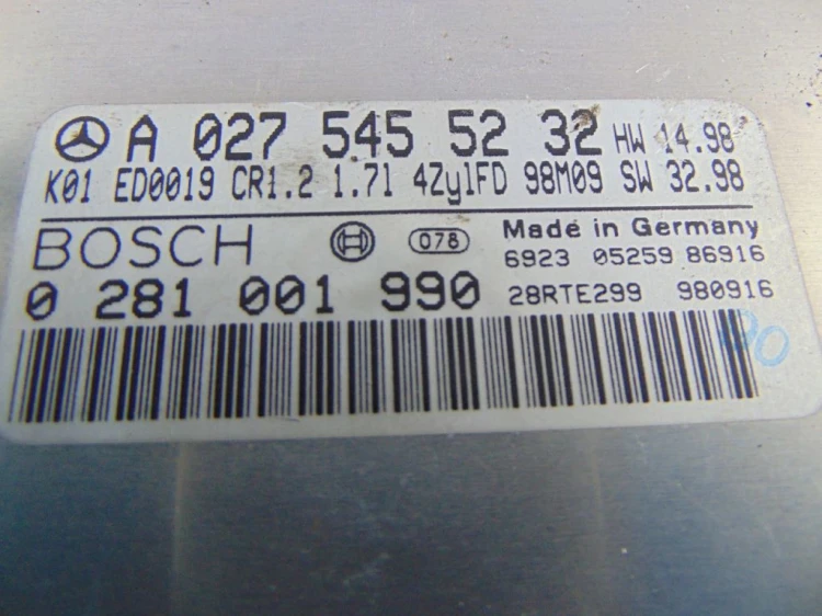 KOMPUTER STEROWNIK SILNIKA MERCEDES A- W168 1.7 cdi A0275455232