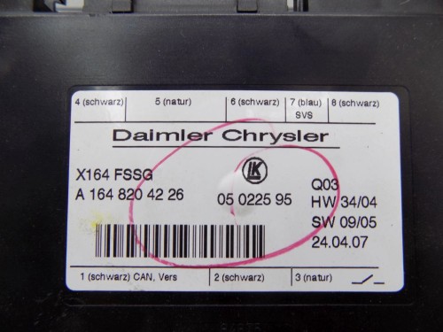 MODUŁ FOTELA MERCEDES GL X164 A1648204226